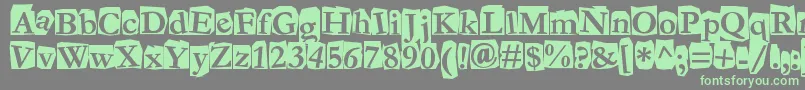 Fanzine Font – Green Fonts on Gray Background