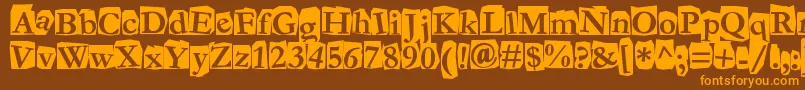 Fanzine Font – Orange Fonts on Brown Background