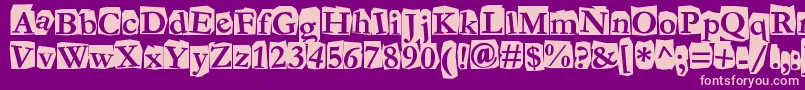 Fanzine Font – Pink Fonts on Purple Background