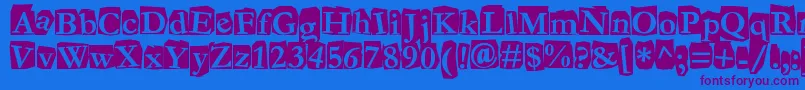 Fanzine Font – Purple Fonts on Blue Background