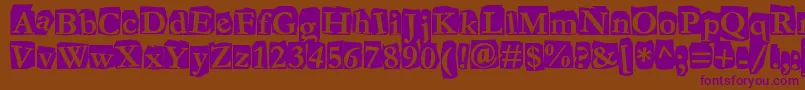 Fanzine Font – Purple Fonts on Brown Background