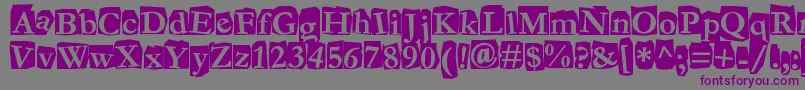 Fanzine Font – Purple Fonts on Gray Background