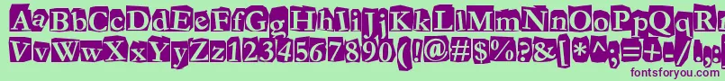 Fanzine Font – Purple Fonts on Green Background
