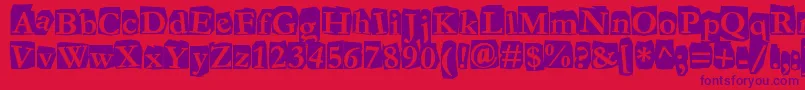 Fanzine Font – Purple Fonts on Red Background