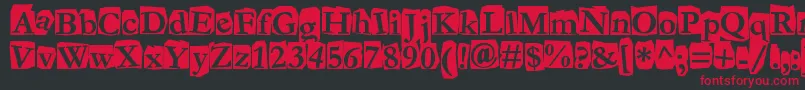 Fanzine Font – Red Fonts on Black Background