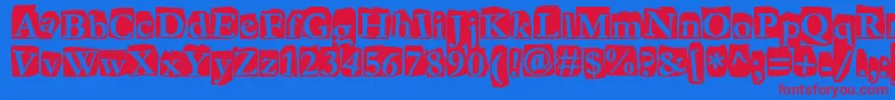 Fanzine Font – Red Fonts on Blue Background