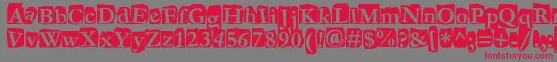 Fanzine Font – Red Fonts on Gray Background