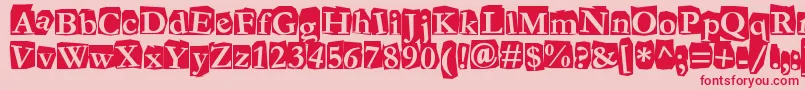 Fanzine Font – Red Fonts on Pink Background