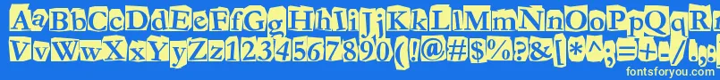 Fanzine Font – Yellow Fonts on Blue Background