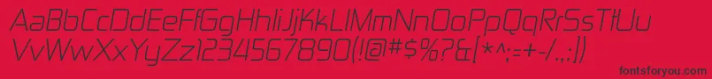 ZektonltItalic Font – Black Fonts on Red Background