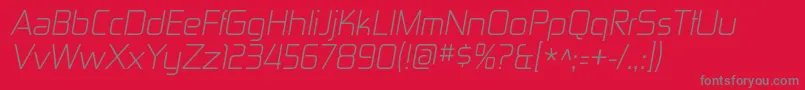ZektonltItalic Font – Gray Fonts on Red Background