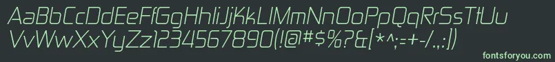 ZektonltItalic Font – Green Fonts on Black Background