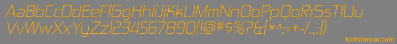ZektonltItalic-Schriftart – Orangefarbene Schriften auf grauem Hintergrund