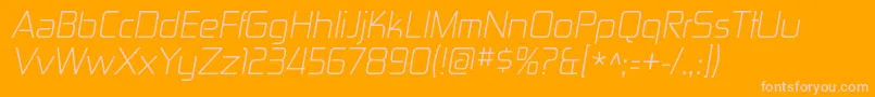 ZektonltItalic-Schriftart – Rosa Schriften auf orangefarbenem Hintergrund