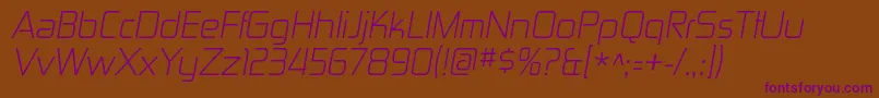 ZektonltItalic Font – Purple Fonts on Brown Background