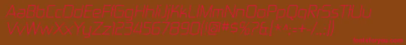 ZektonltItalic Font – Red Fonts on Brown Background