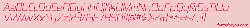 ZektonltItalic Font – Red Fonts on Pink Background