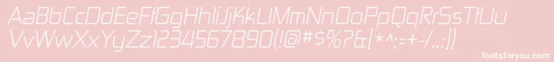 Fonte ZektonltItalic – fontes brancas em um fundo rosa
