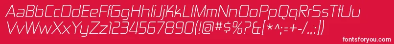 ZektonltItalic Font – White Fonts on Red Background