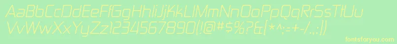 ZektonltItalic Font – Yellow Fonts on Green Background