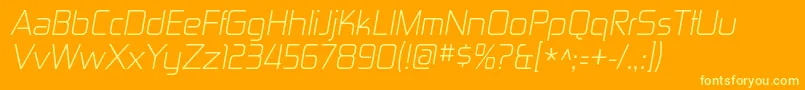 Шрифт ZektonltItalic – жёлтые шрифты на оранжевом фоне