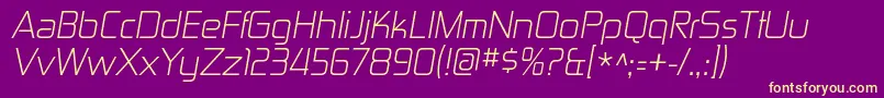 More about ZektonltItalic Font ZektonltItalic Font – Yellow Fonts on Purple Background