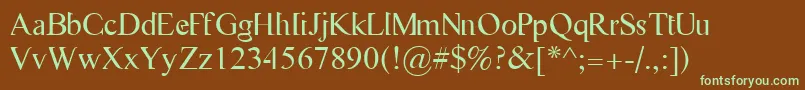 Шрифт Flasg – зелёные шрифты на коричневом фоне