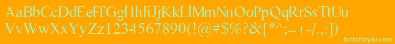 Flasg-Schriftart – Grüne Schriften auf orangefarbenem Hintergrund