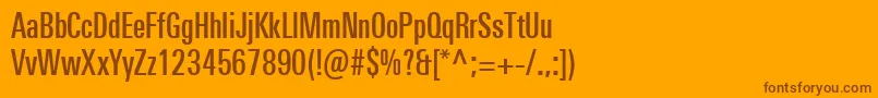 UniversNextProMediumCompressed Font – Brown Fonts on Orange Background