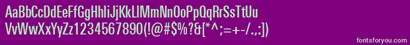 Шрифт UniversNextProMediumCompressed – зелёные шрифты на фиолетовом фоне