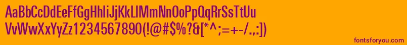 UniversNextProMediumCompressed Font – Purple Fonts on Orange Background