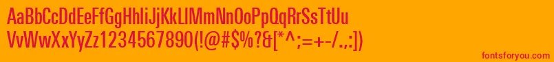 Police UniversNextProMediumCompressed – polices rouges sur fond orange