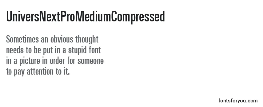 UniversNextProMediumCompressed Font