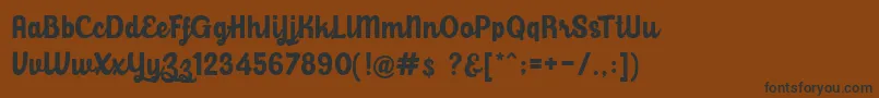 Czcionka BalihoScript – czarne czcionki na brązowym tle