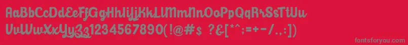 BalihoScript Font – Gray Fonts on Red Background