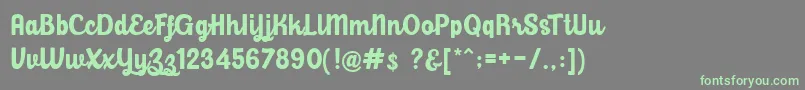 BalihoScript Font – Green Fonts on Gray Background