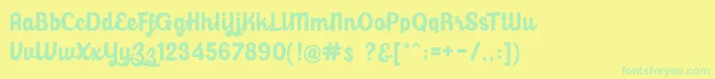 BalihoScript Font – Green Fonts on Yellow Background
