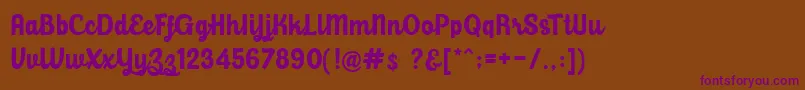 BalihoScript Font – Purple Fonts on Brown Background