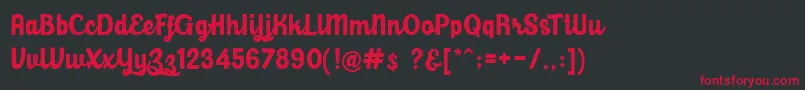 BalihoScript Font – Red Fonts on Black Background