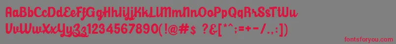 BalihoScript Font – Red Fonts on Gray Background