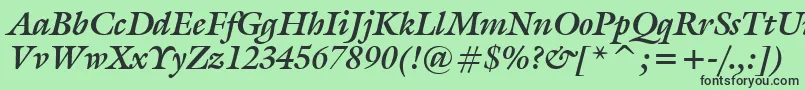 GalliardBoldItalicBt Font – Black Fonts on Green Background