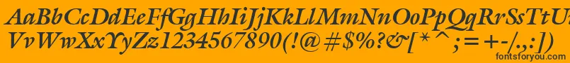 GalliardBoldItalicBt Font – Black Fonts on Orange Background