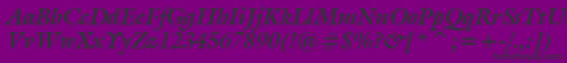 GalliardBoldItalicBt-Schriftart – Schwarze Schriften auf violettem Hintergrund