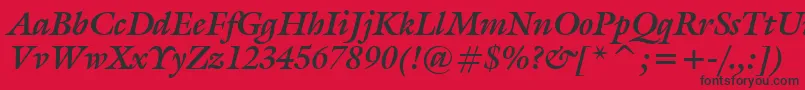 GalliardBoldItalicBt Font – Black Fonts on Red Background