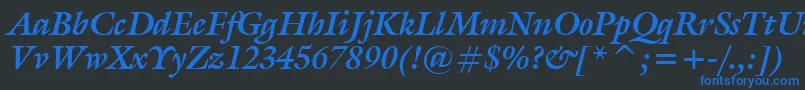 GalliardBoldItalicBt Font – Blue Fonts on Black Background