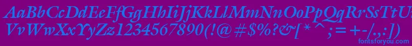 GalliardBoldItalicBt Font – Blue Fonts on Purple Background