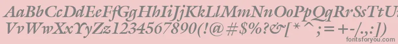 GalliardBoldItalicBt Font – Gray Fonts on Pink Background