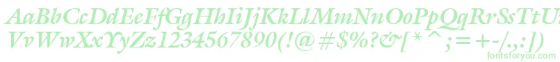 GalliardBoldItalicBt Font – Green Fonts on White Background