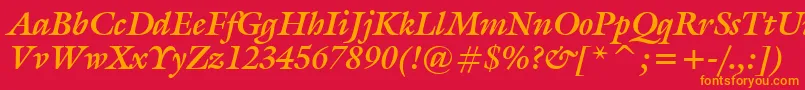 GalliardBoldItalicBt Font – Orange Fonts on Red Background