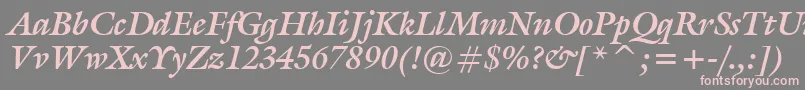 GalliardBoldItalicBt Font – Pink Fonts on Gray Background